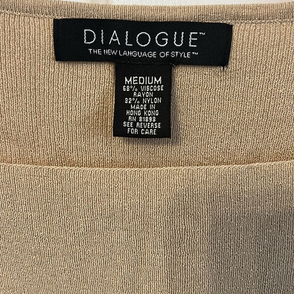 Dialogue Women’s (M) Beige/Tan Top Short Sleeve Square Neck Blouse Short Sleeve - Picture 3 of 5